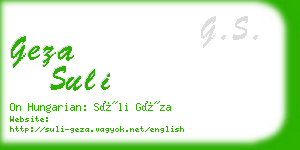 geza suli business card